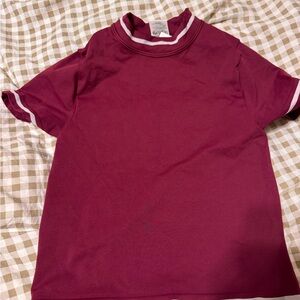 Gymshark Maroon Tee with White Accents